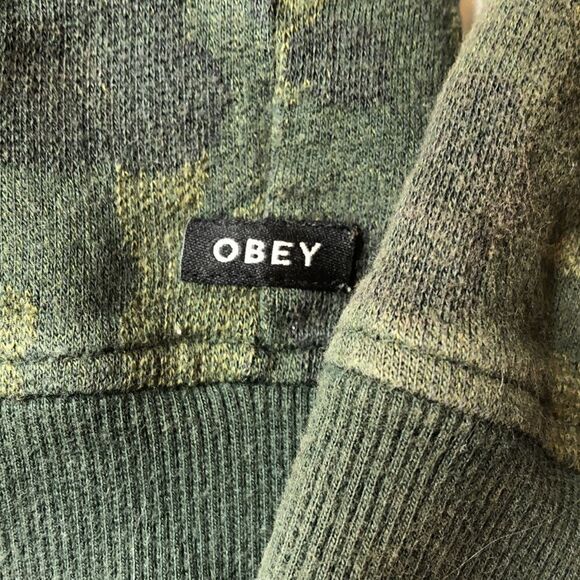 OBEY Debbie Harry Camo Green Jersey Zip-up Jacket - Picture 2 of 6